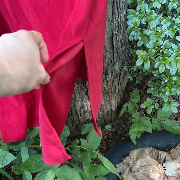 Sag Harbor Red Long Sleeveless V-Neck Dress Collar Plus 14 - Picture 11 of 14